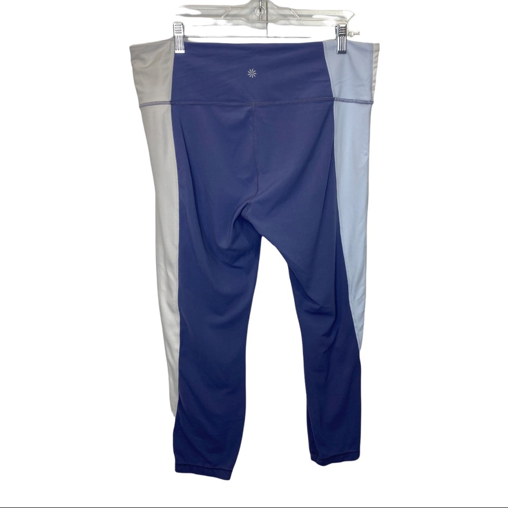 Athleta Womens Leggings Salutation Colorblock Asymmetrical Gray Ivory Size XL - Picture 2 of 14